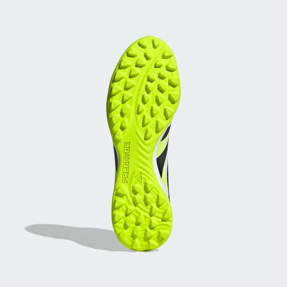 Бутсы Adidas Predator League Fold-Over Tongue Turf Cleats, цвет Cloud White/Core Black/Lucid Lemon — фото 4