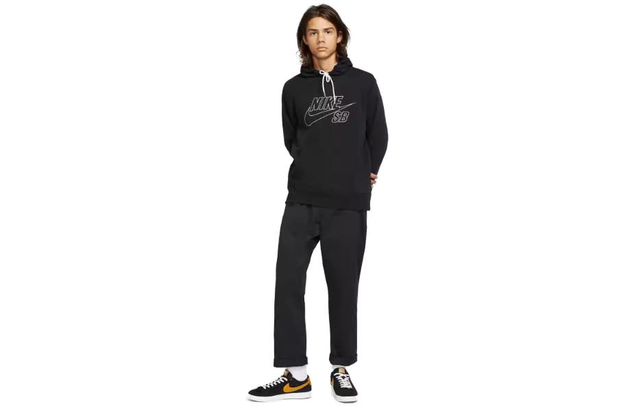 Толстовки Unisex с капюшоном, умеренная посадка, Regular Nike, черный белый — фото 3