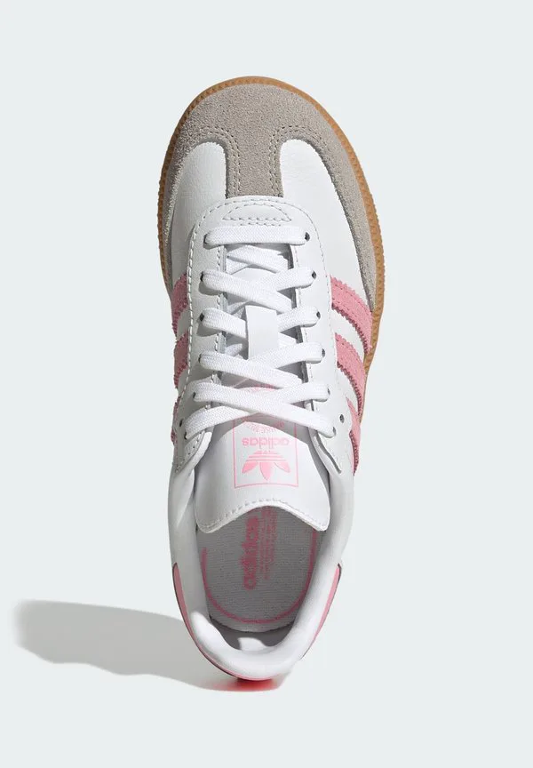 Коричневые кроссовки унисекс «самба» Adidas Originals, Ftwr White/Light Pink/Gum — фото 3