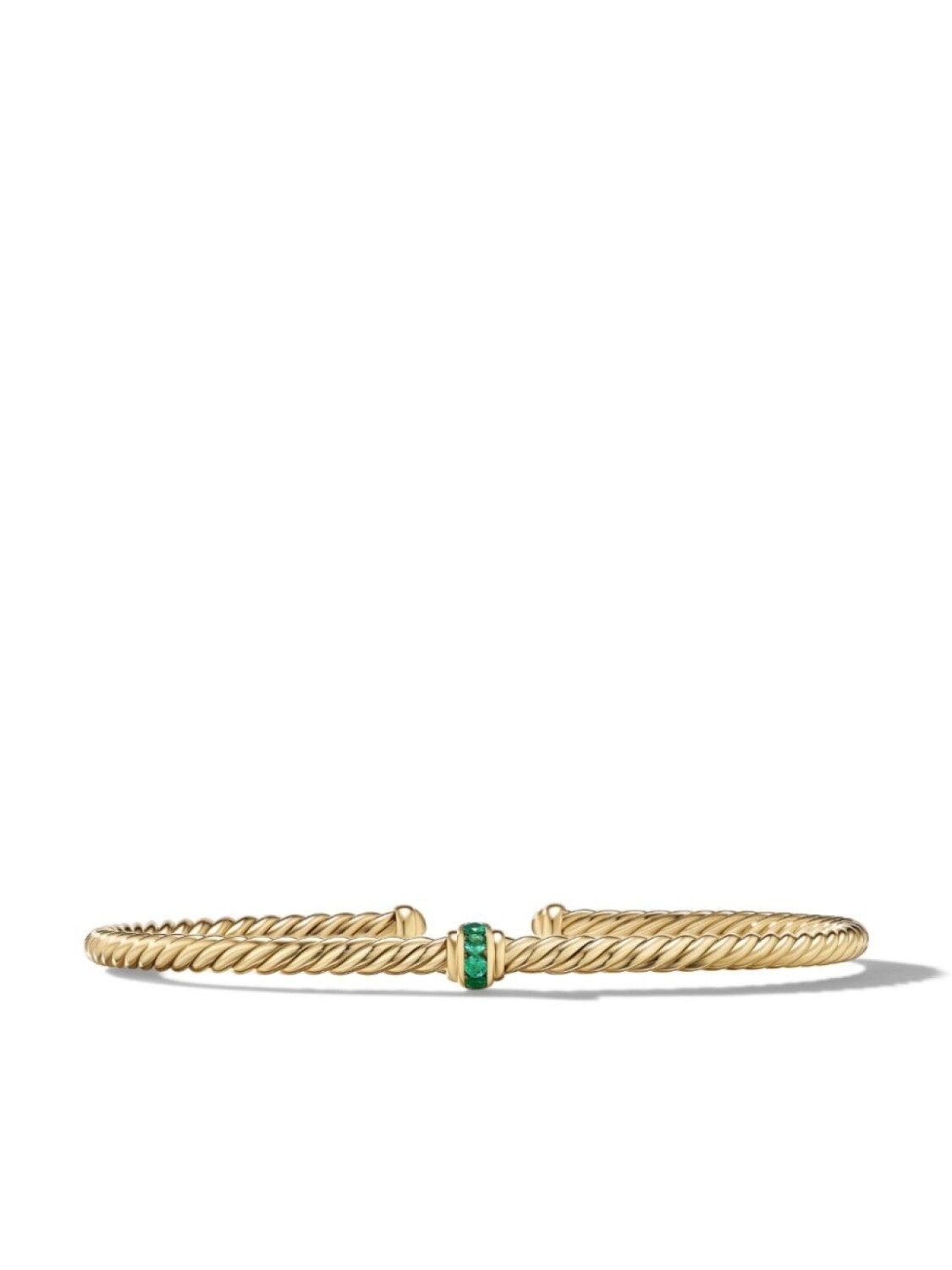 

Браслет Cable из желтого золота с изумрудами David Yurman, золотой