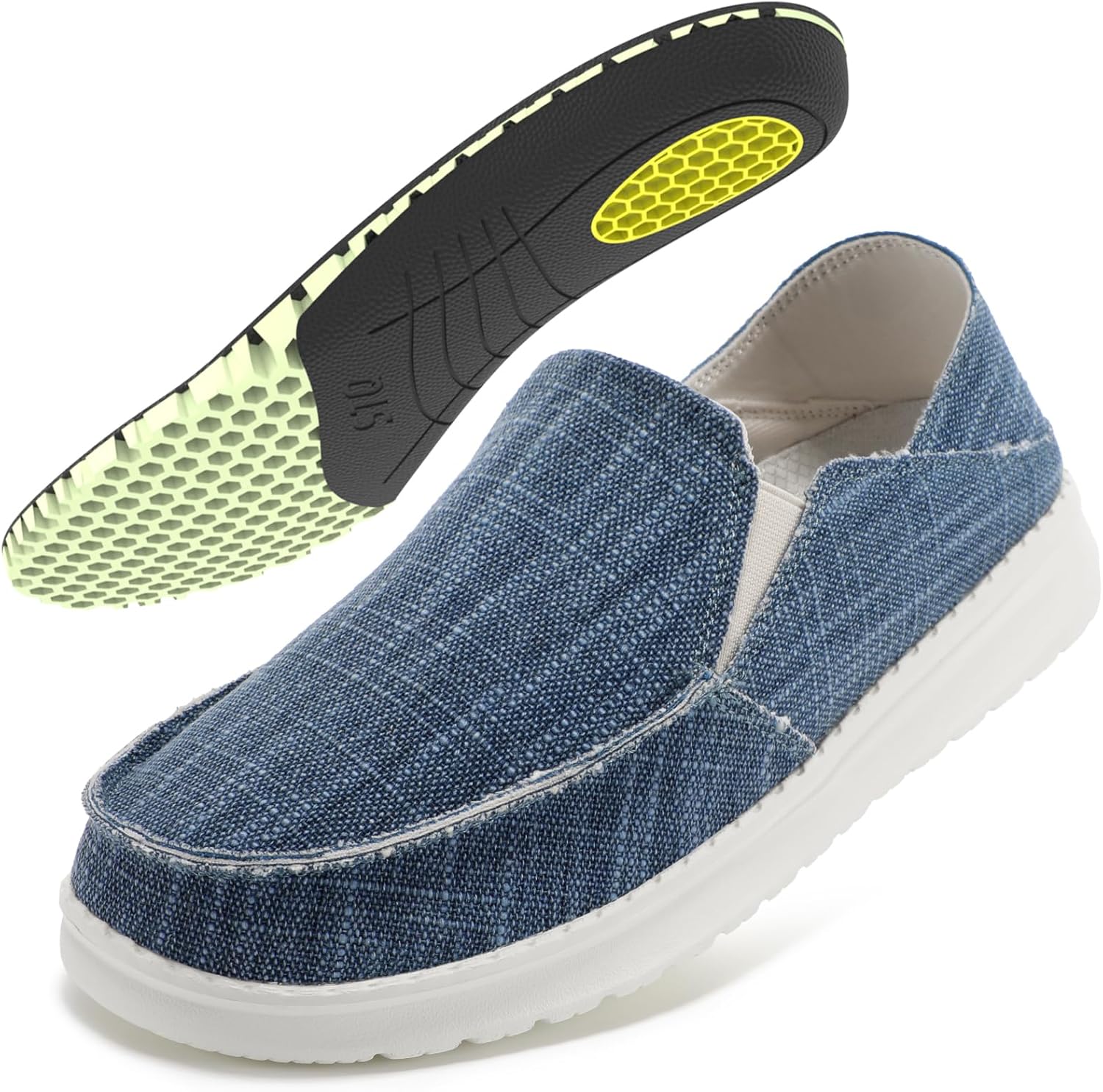 

Мужские слипоны STQ с откидным задником, кроссовки с поддержкой свода стопы для повседневной носки и облегчения болей в колене, синий