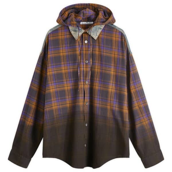 

Рубашка из стираной фланели Saffia в клетку Acne Studios, коричневый