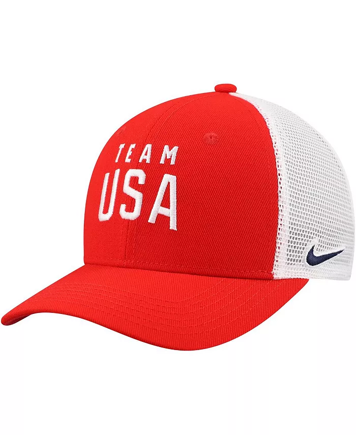 

Кепка-тракер Team USA Rise Performance с регулируемой посадкой, красная/белая, для мальчиков и девочек старшего возраста Nike