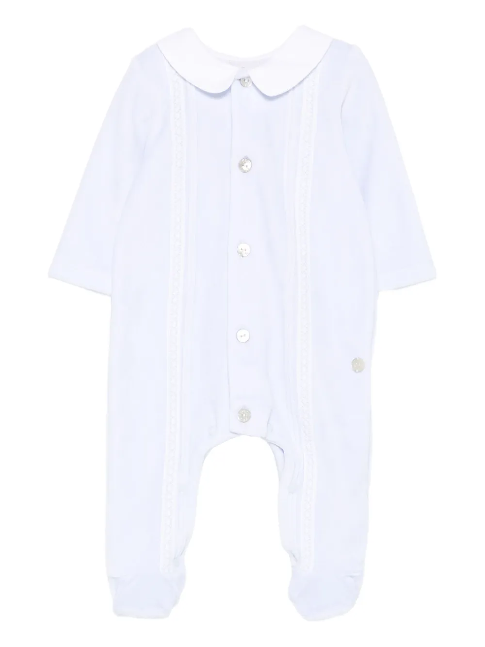 

Комбинезон с воротником Питер Пэн и кружевной отделкой Paz Rodriguez, синий