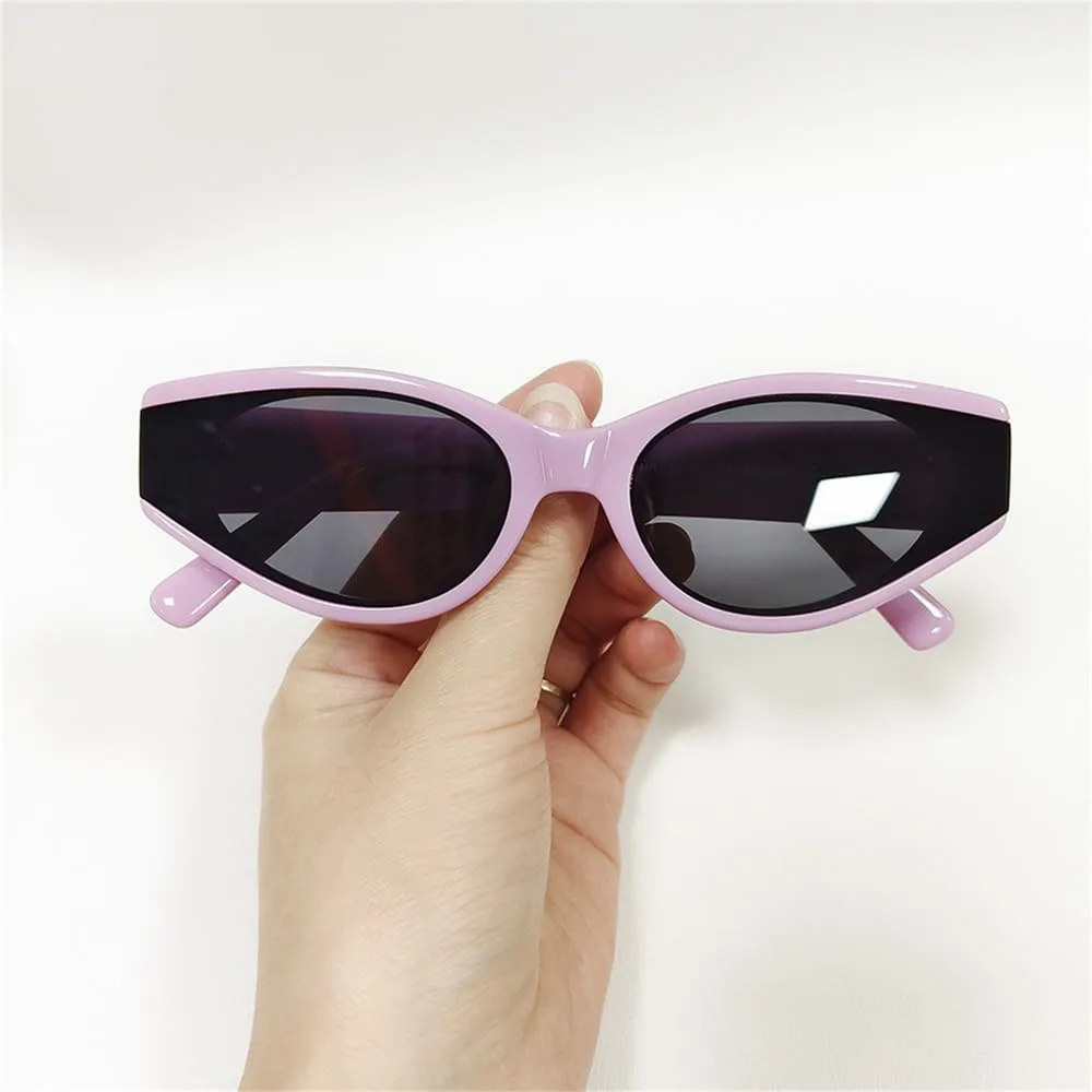 

Овальные поляризованные солнцезащитные очки для женщин из ацетата, маленькие солнцезащитные очки для мужчин, очки с защитой от УФ-излучения UV400 HCPIHF, Black Sun