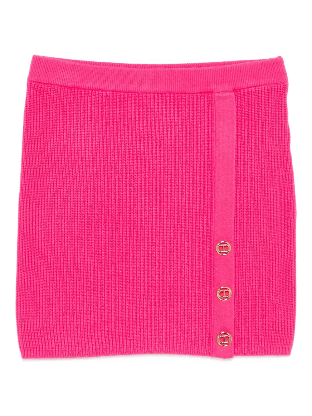 

Рифленая юбка с логотипом на пластине TWINSET Kids, розовый