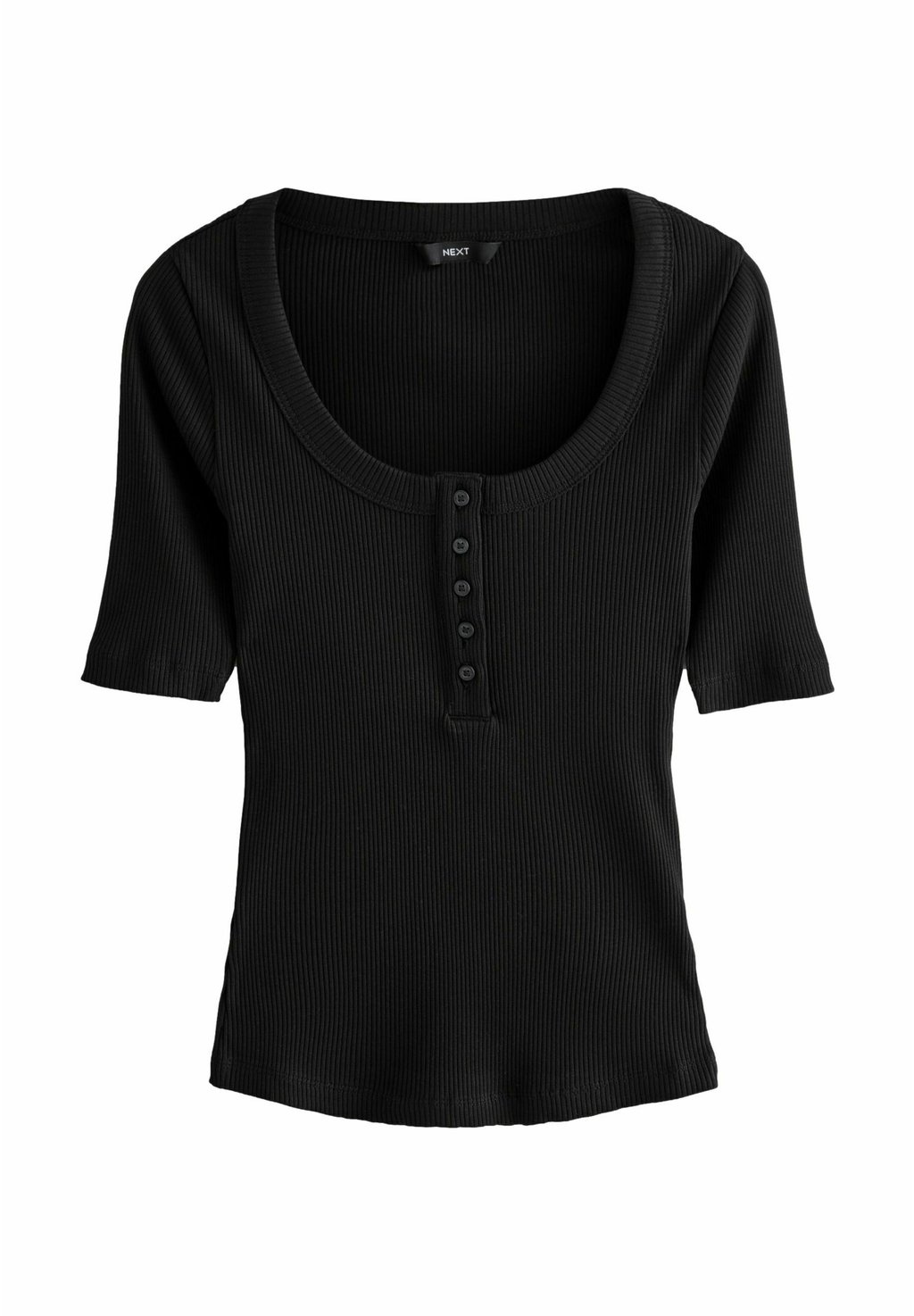 

Базовая футболка PETITE FIT WIDE BUTTON Next, черный
