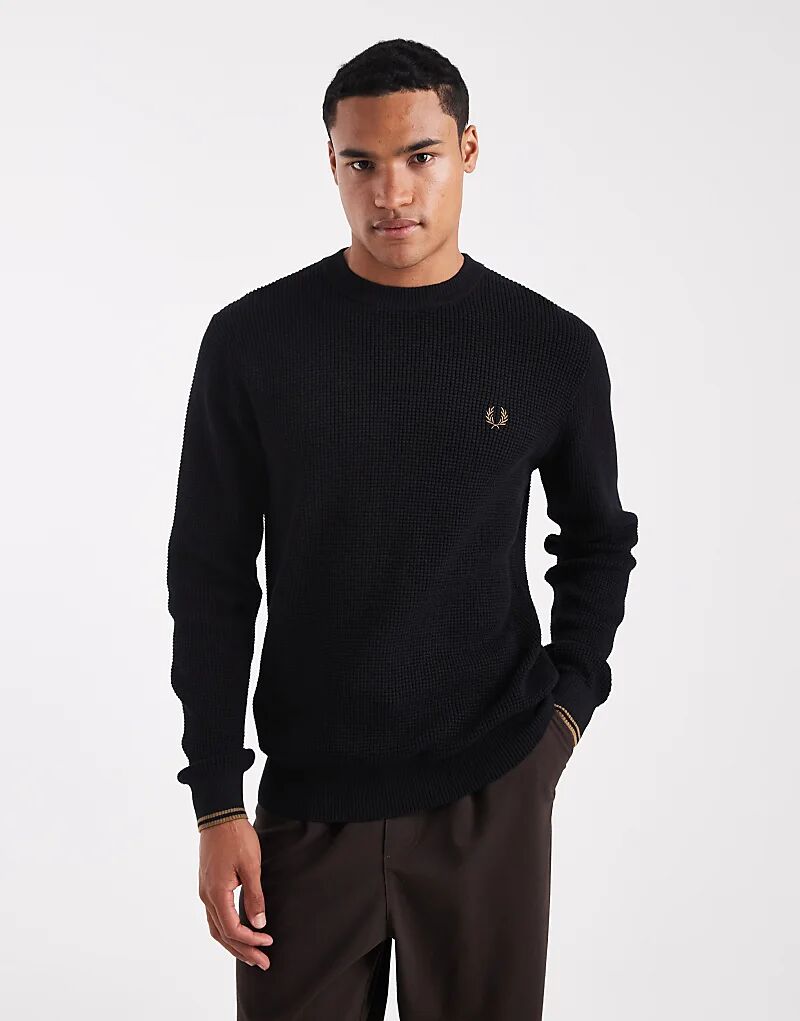 

Вафельный джемпер Fred Perry черного цвета
