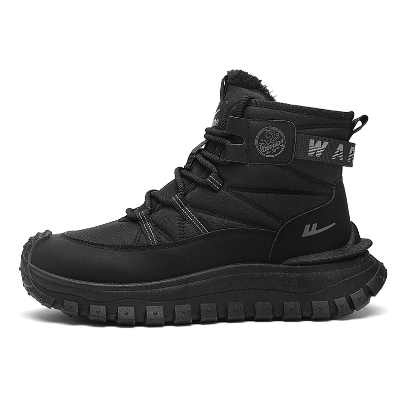 

Утепленные короткие снежные ботинки для мужчин с защитой от истирания и увеличенной высотой WARRIOR, черный