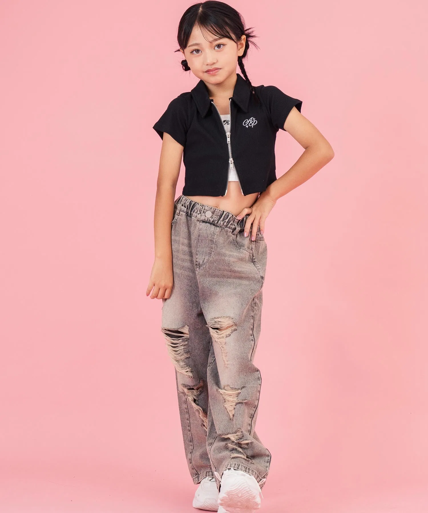 Детская футболка ANAP kids с коротким рукавом и двойной молнией — фото 3