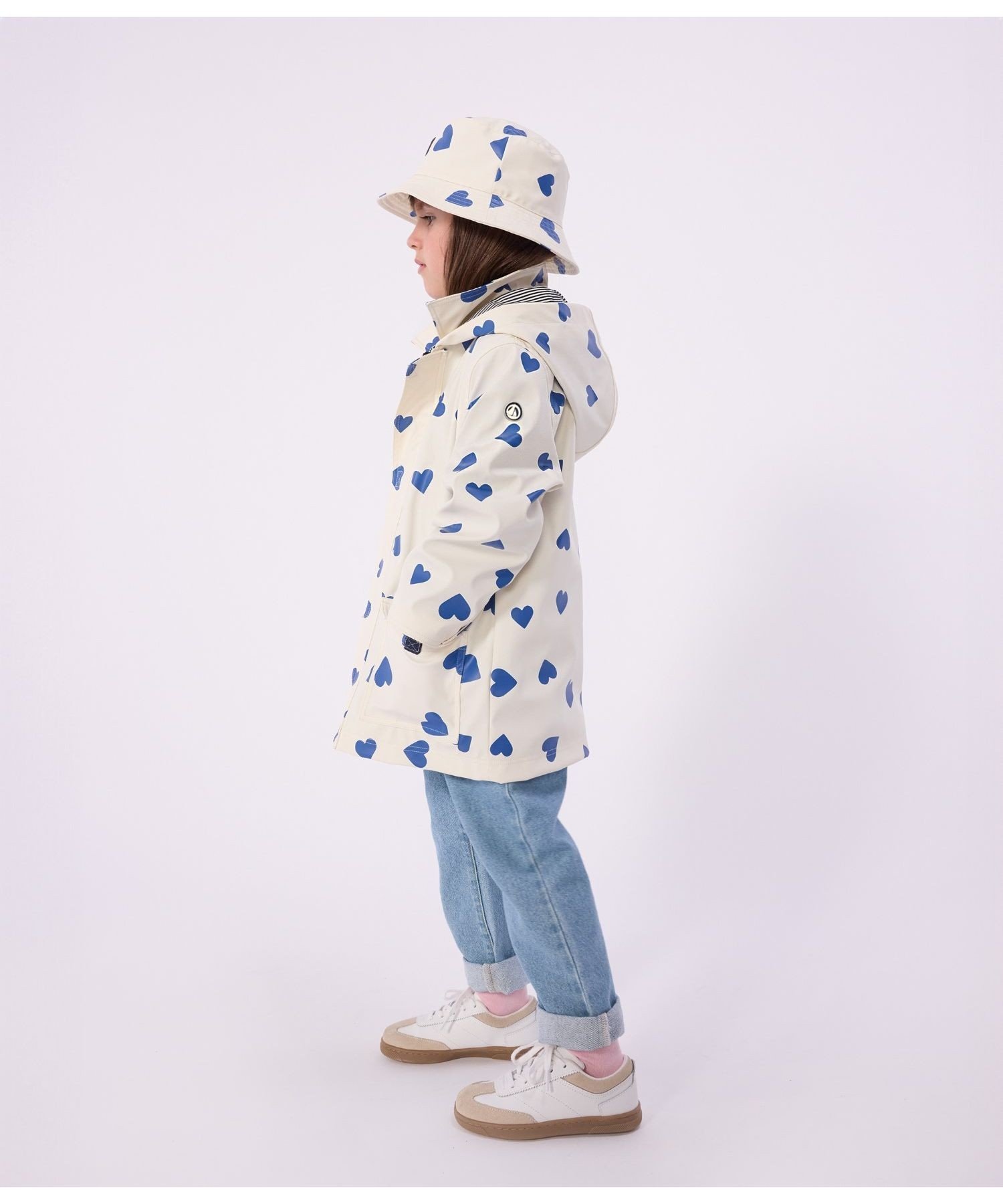 Парка для яхтинга с принтом в виде сердечек Petit Bateau, Off-white/Blue — фото 2