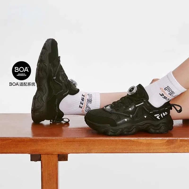 FILA KIDS Детские кроссовки BOA Slip Anti-Shock Absorbers Low Top, черные — фото 2