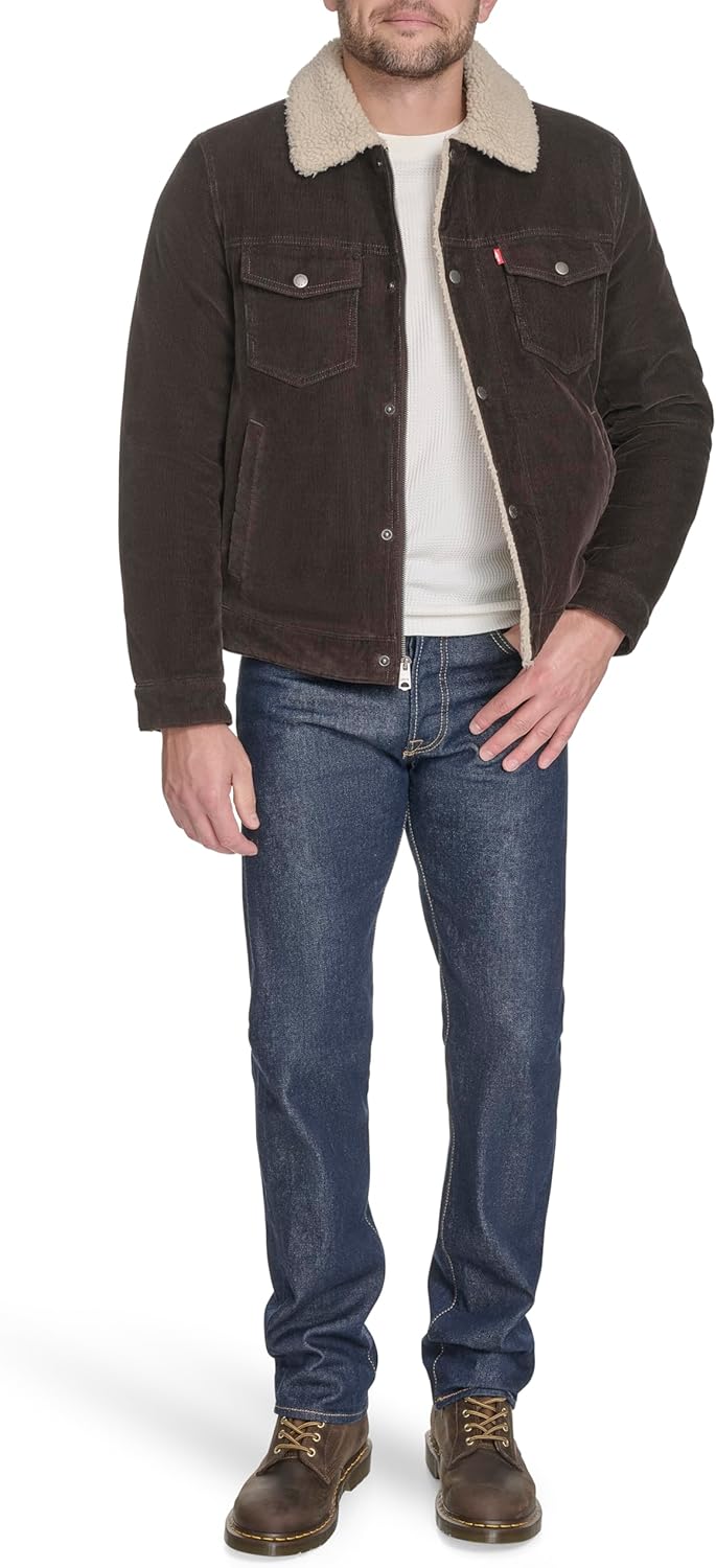 Мужская джинсовая куртка Levi's Cotton Trucker, Chocolate Brown Corduroy — фото 2