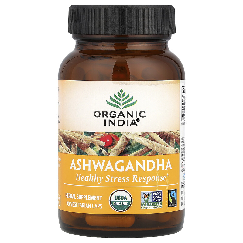 

Organic India, ашваганда, 800 мг, 90 вегетарианских капсул (400 мг в 1 капсуле)
