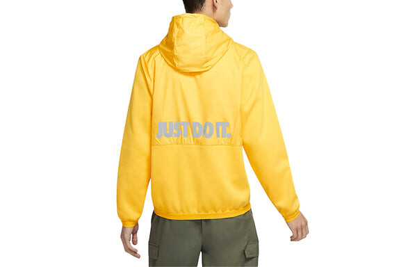 Толстовка Nike Sportswear Just Do It + Fleece Stay Warm Reflective Casual Sports Pullover Yellow, желтый — фото 2