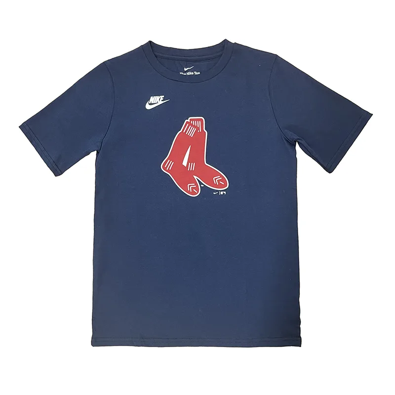 Nike Футболка с коротким рукавом и круглым вырезом MLB Boston Red Sox, спортивная, комфортная, универсальная, дышащая, цвет navy blue