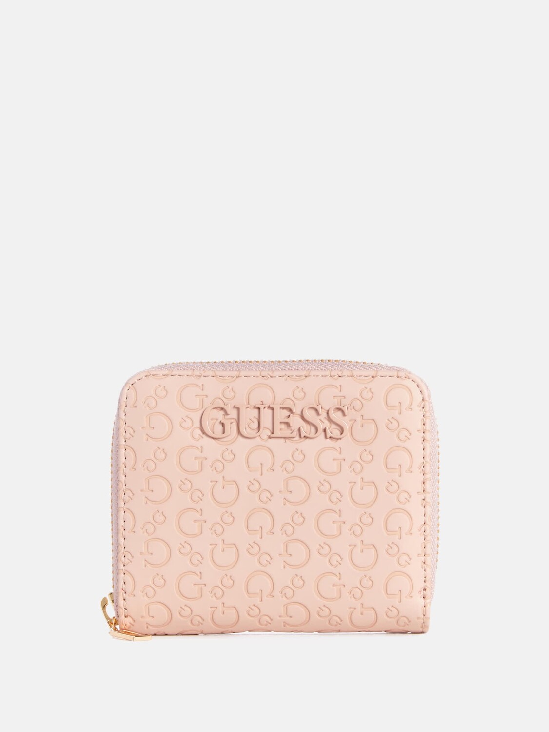 

Кошелек Bowie на круговой молнии с тиснением Guess Factory, цвет Blush