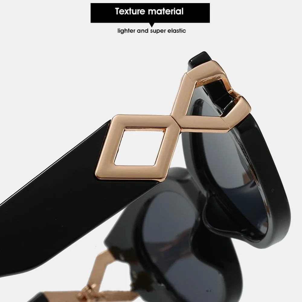 

Модные солнцезащитные очки «кошачий глаз» для женщин и мужчин, с градиентными линзами, оправой и роскошным золотым декором, защита от ультрафиолета UV400 HVTVTLA, C1