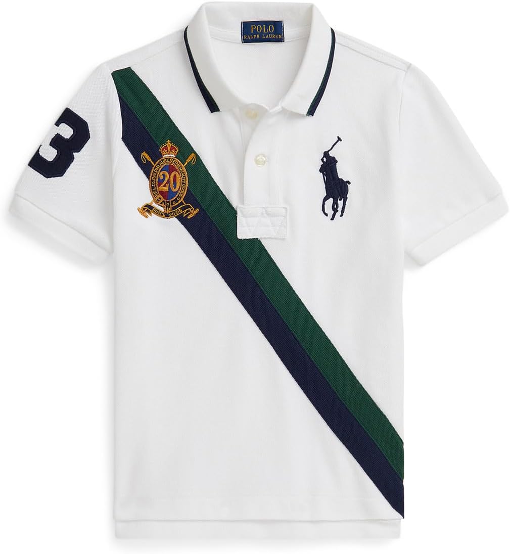 

Поло Polo Ralph Lauren Kids Big Pony 20th Anniversary Crest Polo, белый