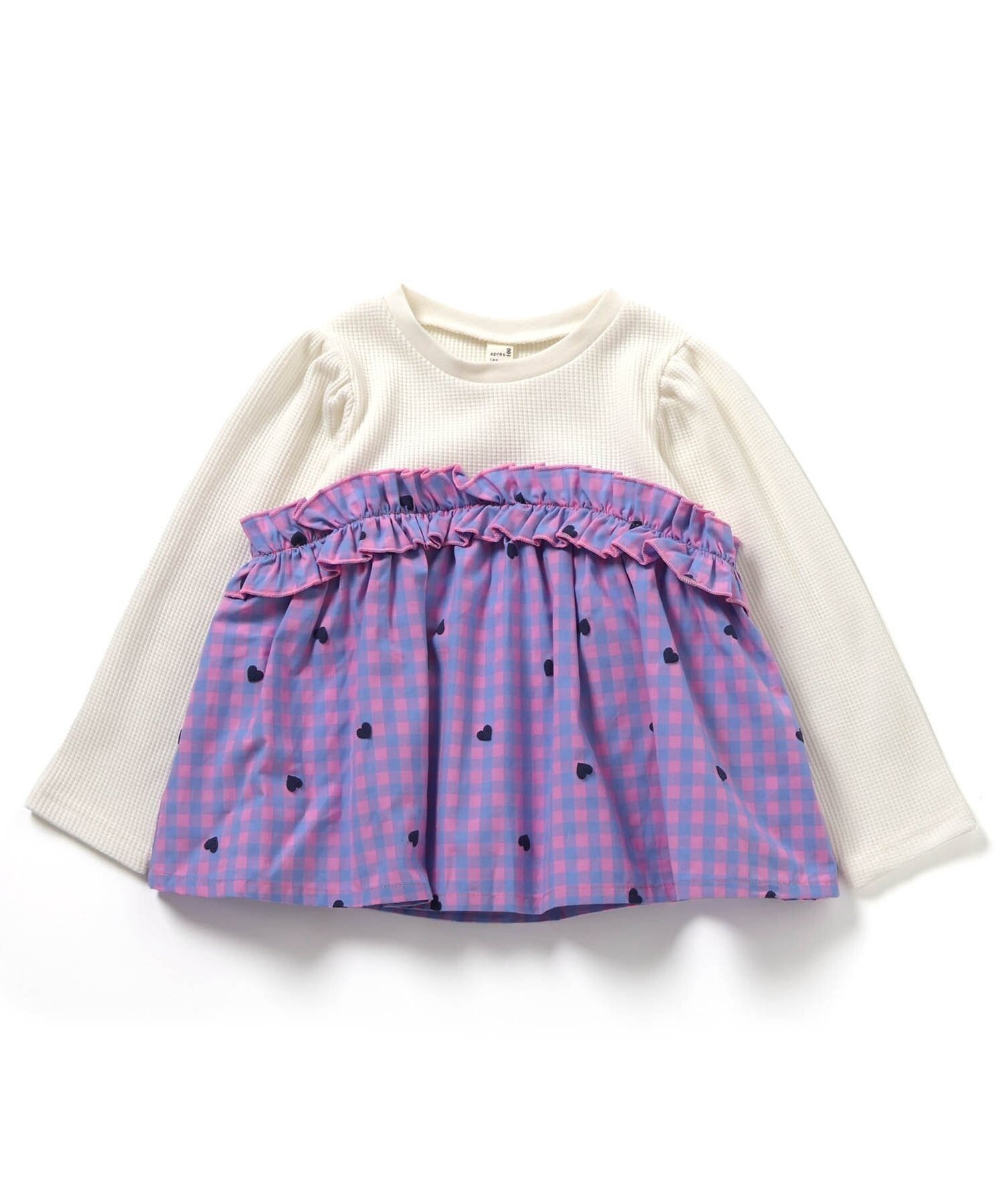 Футболка Верхние части крепления с вафельной оборкой Apres Les Cours, Checkered pattern