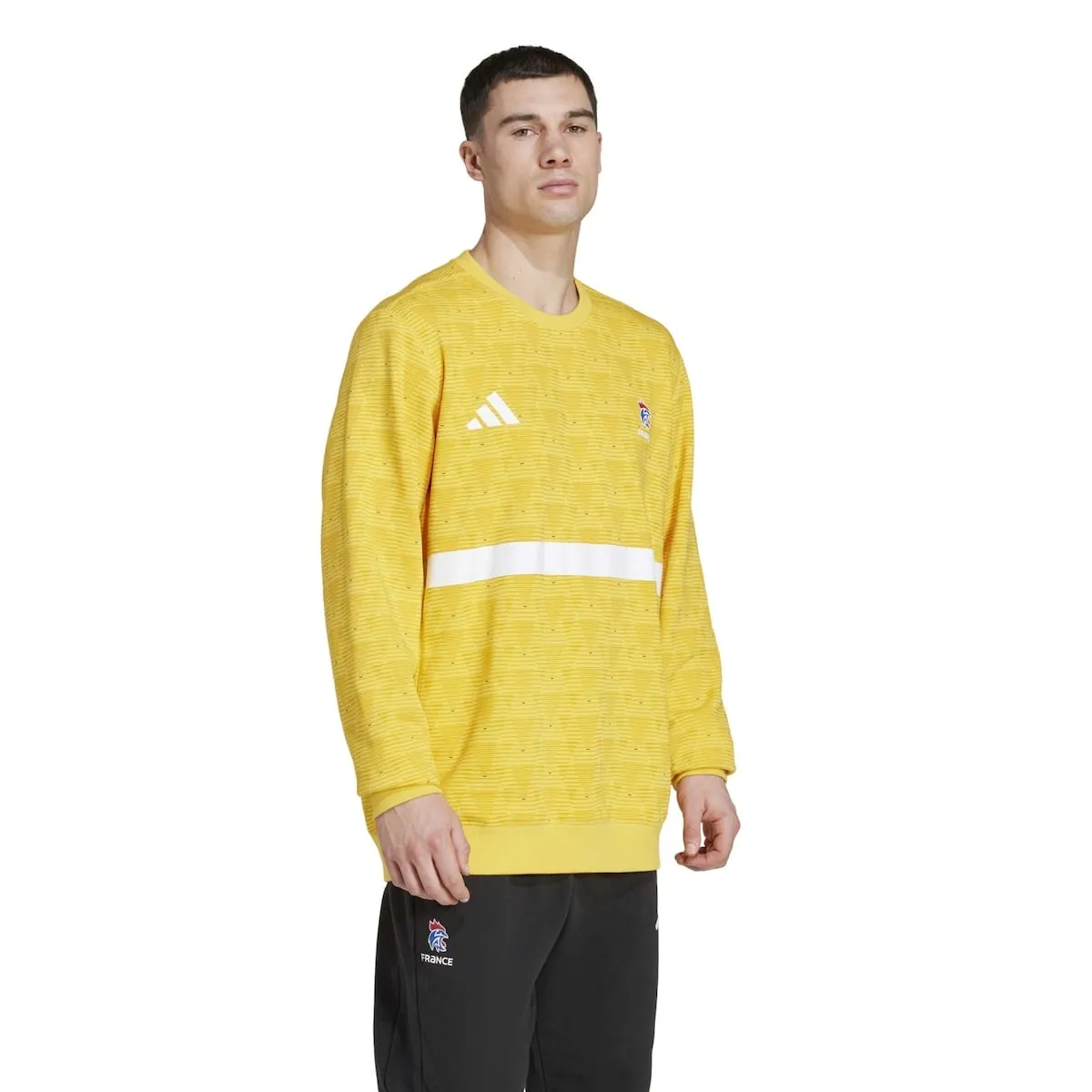 Мужская гандбольная толстовка FFHB GK adidas, желтый — фото 4