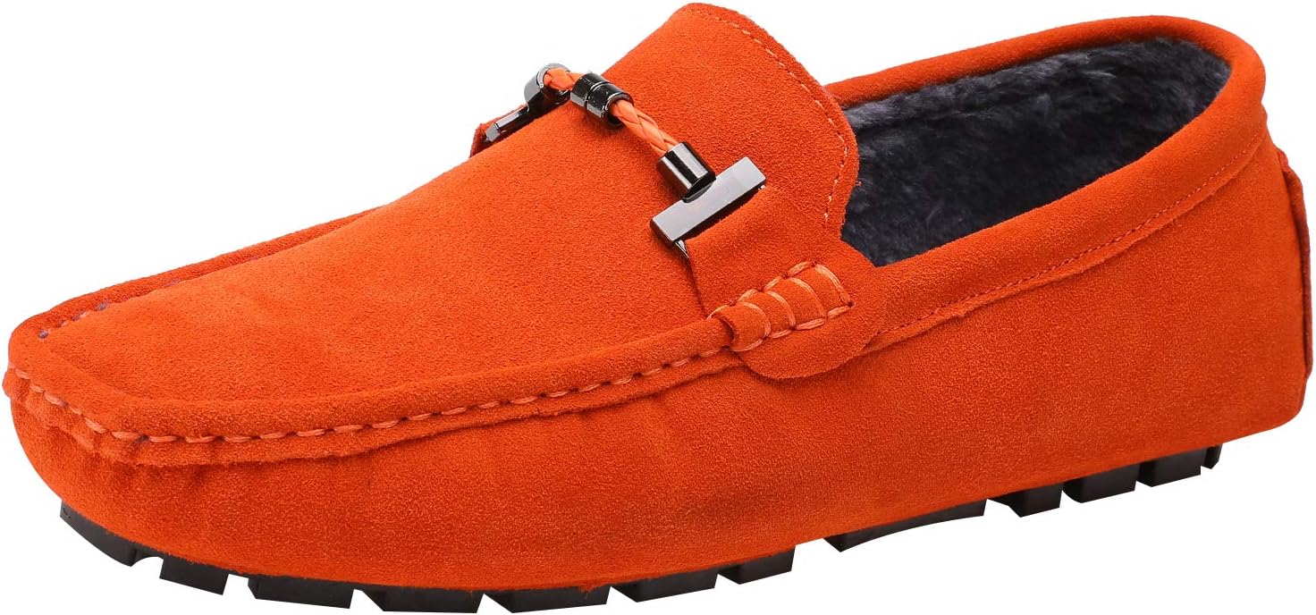 

Мужские элегантные лоферы ANUFER с пряжкой, комфортные замшевые туфли для вождения, стильные мокасины, оранжевый
