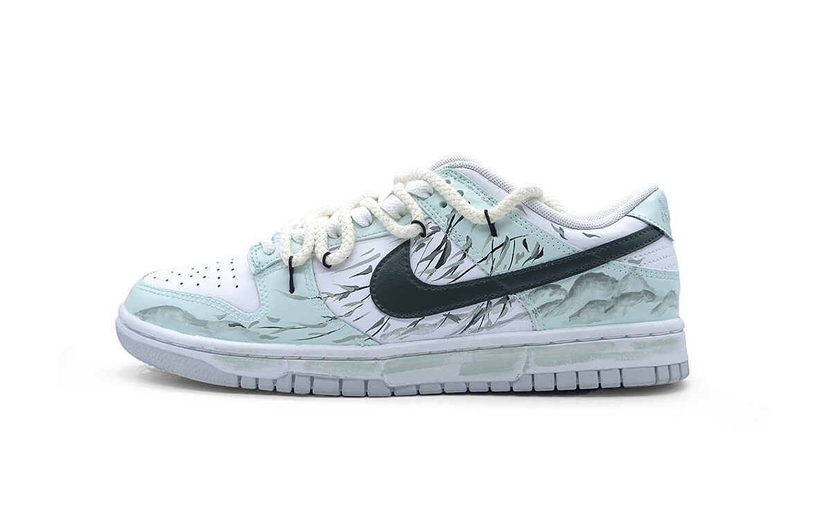 

Кроссовки Nike Dunk Skateboarding Shoes Men Low-top Dark Green, светло-зеленый