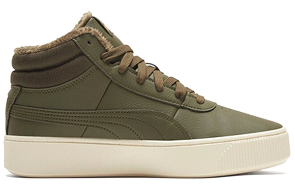 Кроссовки vikky stacked high board shoes olive green Puma, зеленый — фото 2