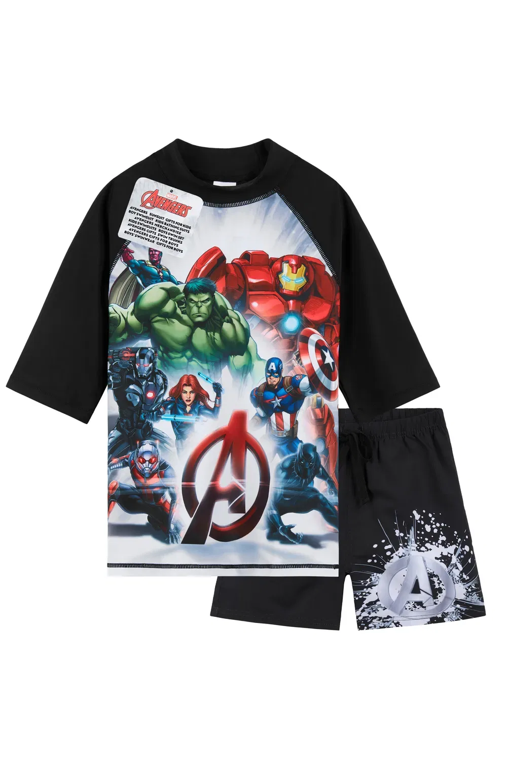 Купальный костюм для мальчиков Avengers Marvel, черный