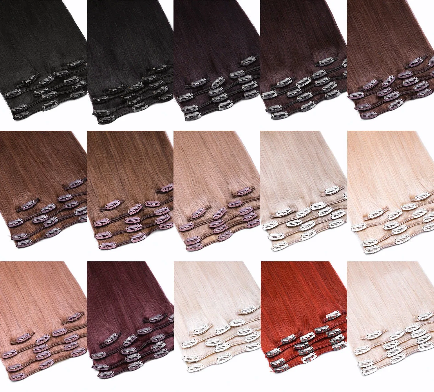 Набор накладных прядей на заколках из натуральных волос Remy Glamxtensions