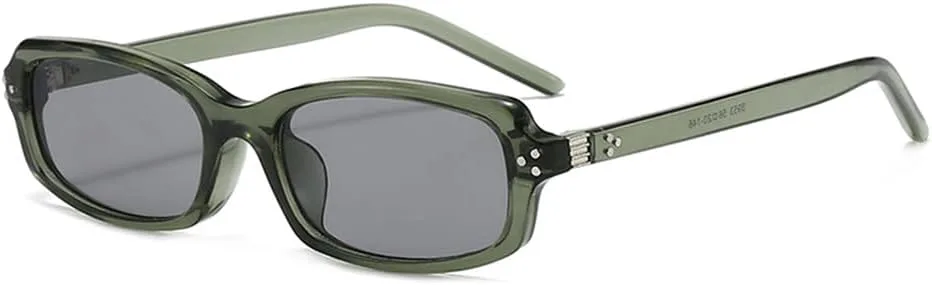 

Спортивные очки для бега и езды на открытом воздухе. Маленькие солнцезащитные очки для женщин и мужчин с заклепками, прозрачные линзы, оправа UV400 UYPTK, Green Black