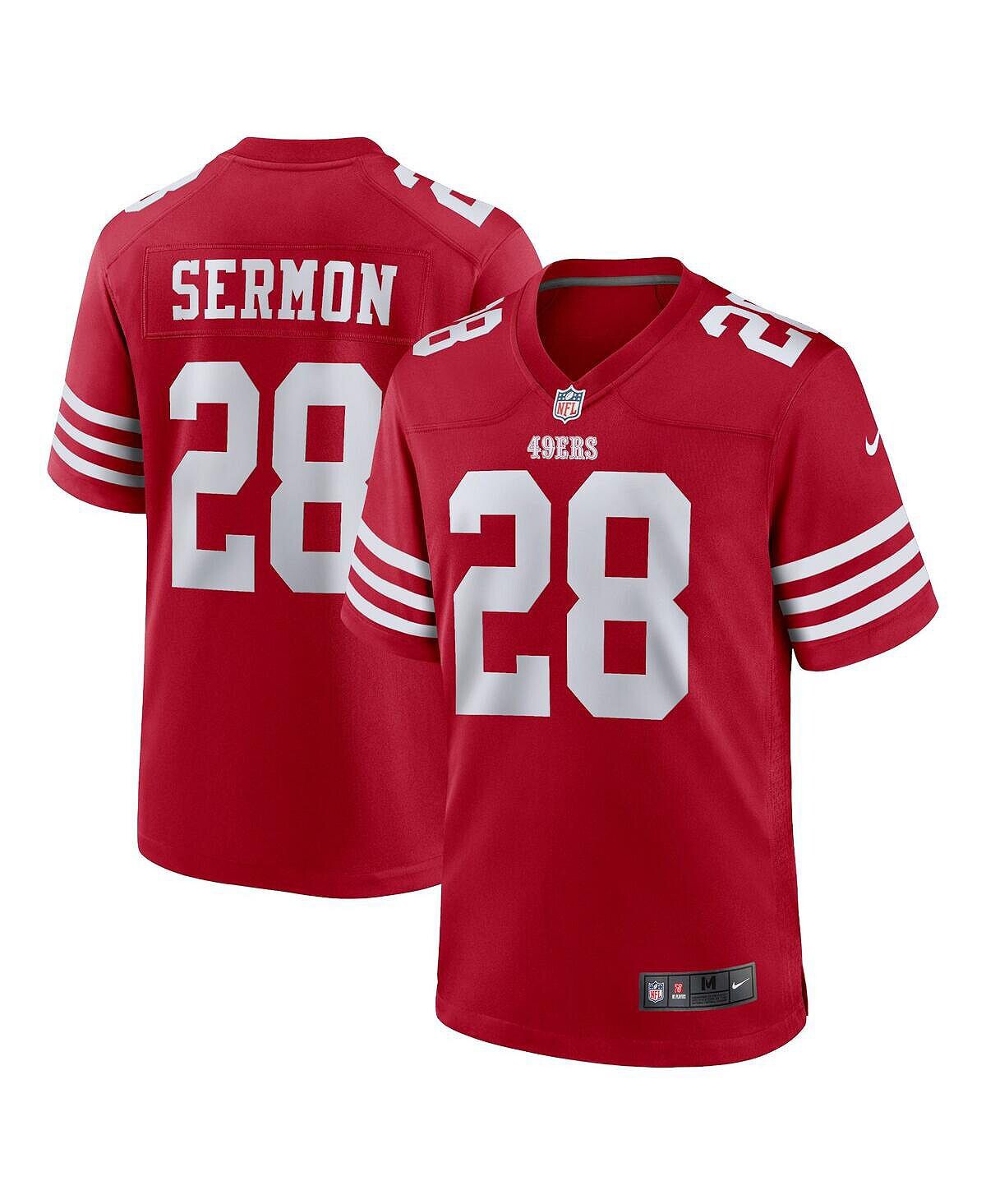 

Мужское игровое джерси Trey Sermon Scarlet San Francisco 49ers Player Game Nike