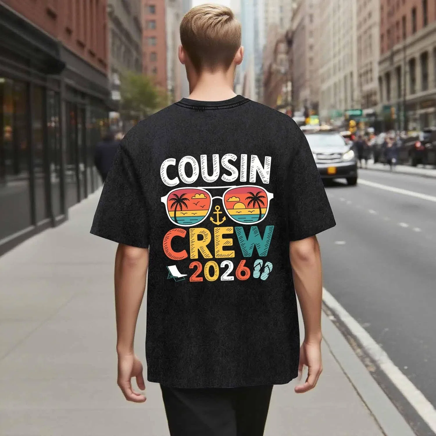 Футболка Cousin Cruise 2026 с винтажным принтом Generic, черный — фото 3