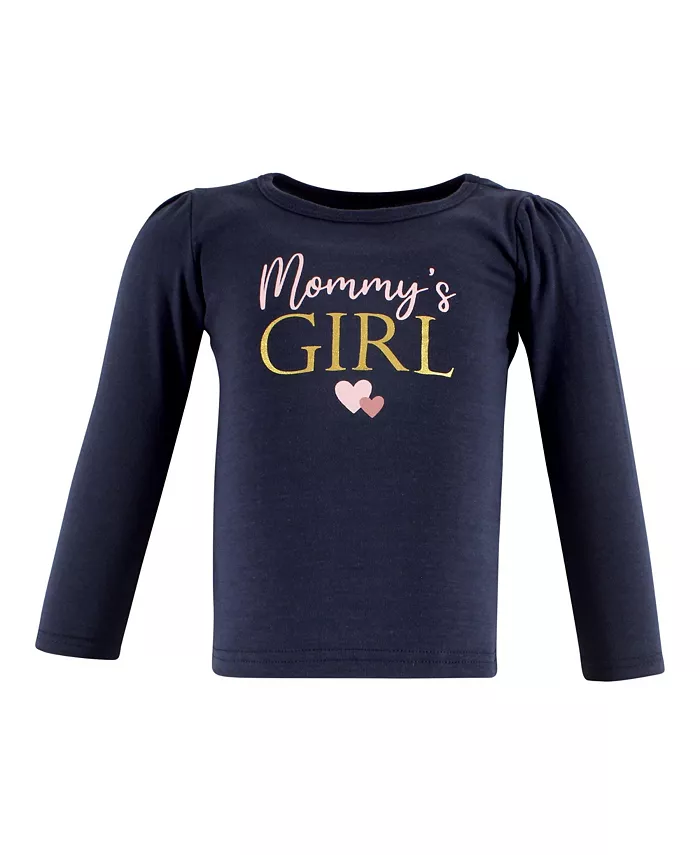 Детская футболка с длинным рукавом для девочек Hudson Mommy Pink Navy, по месяцам Hudson Baby, розовый — фото 3