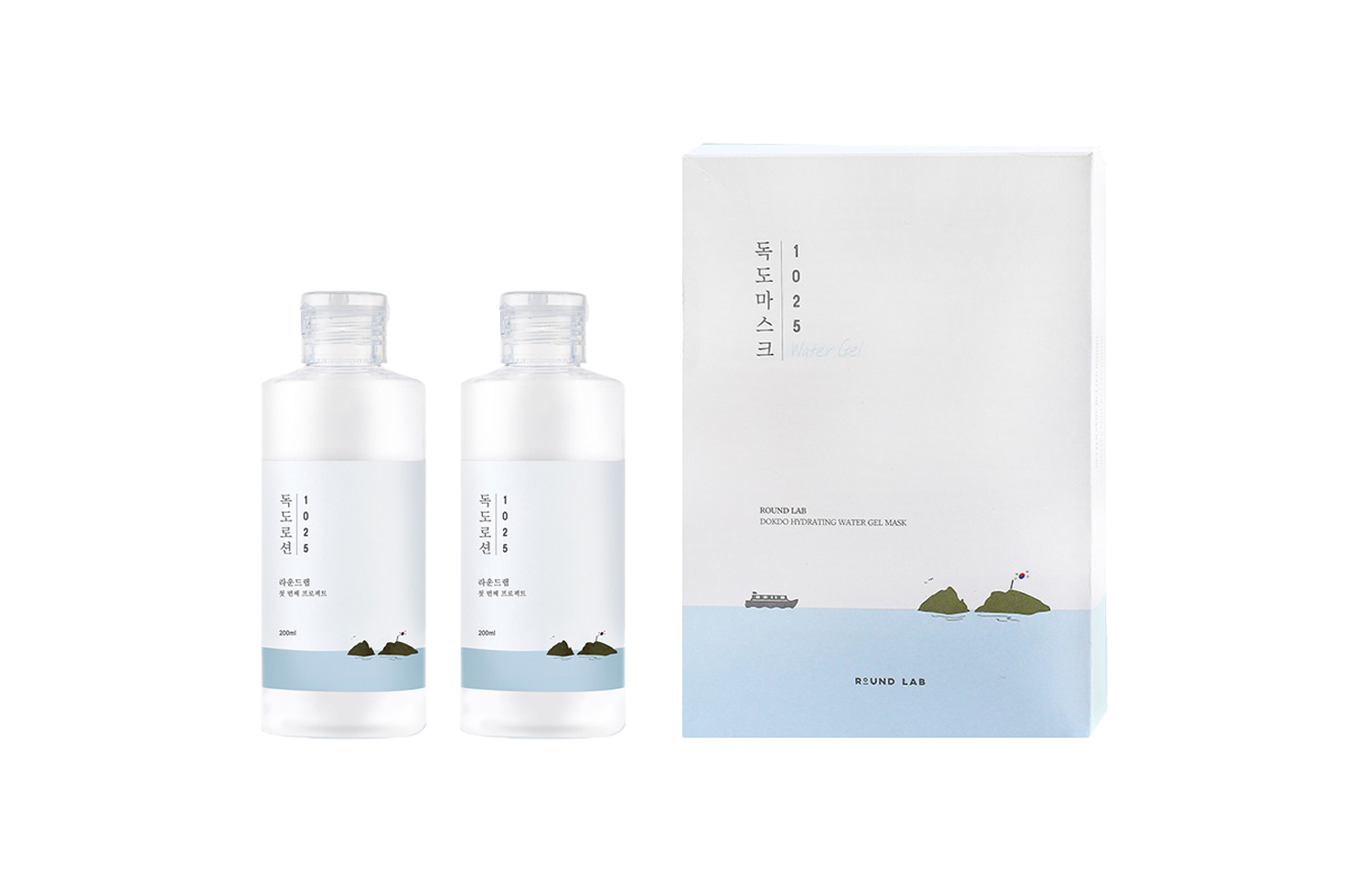 

Набор уходовой косметики Dokdo Emulsion увлажняющий, освежающий, восстанавливающий, гидратирующий вода 200мл+эмульсия 200мл ROUND LAB