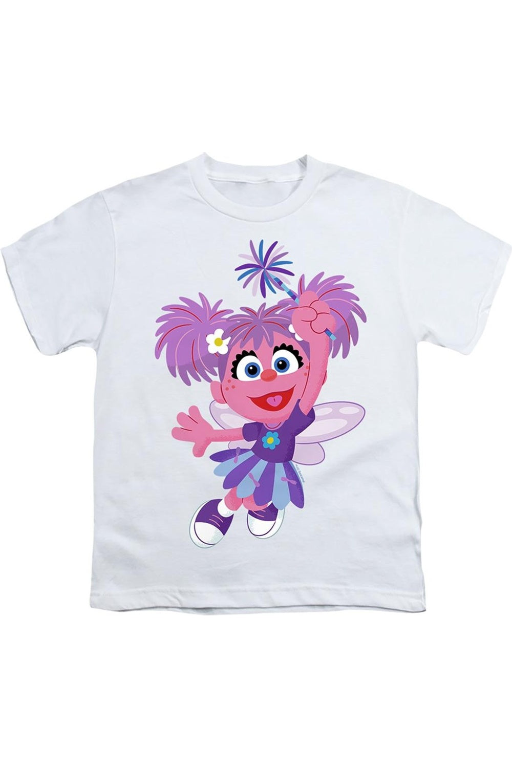 

Футболка с коротким рукавом для детей "Улица Сезам: Пушистые друзья навсегда!" с Эбби Кадабби Gildan, белый