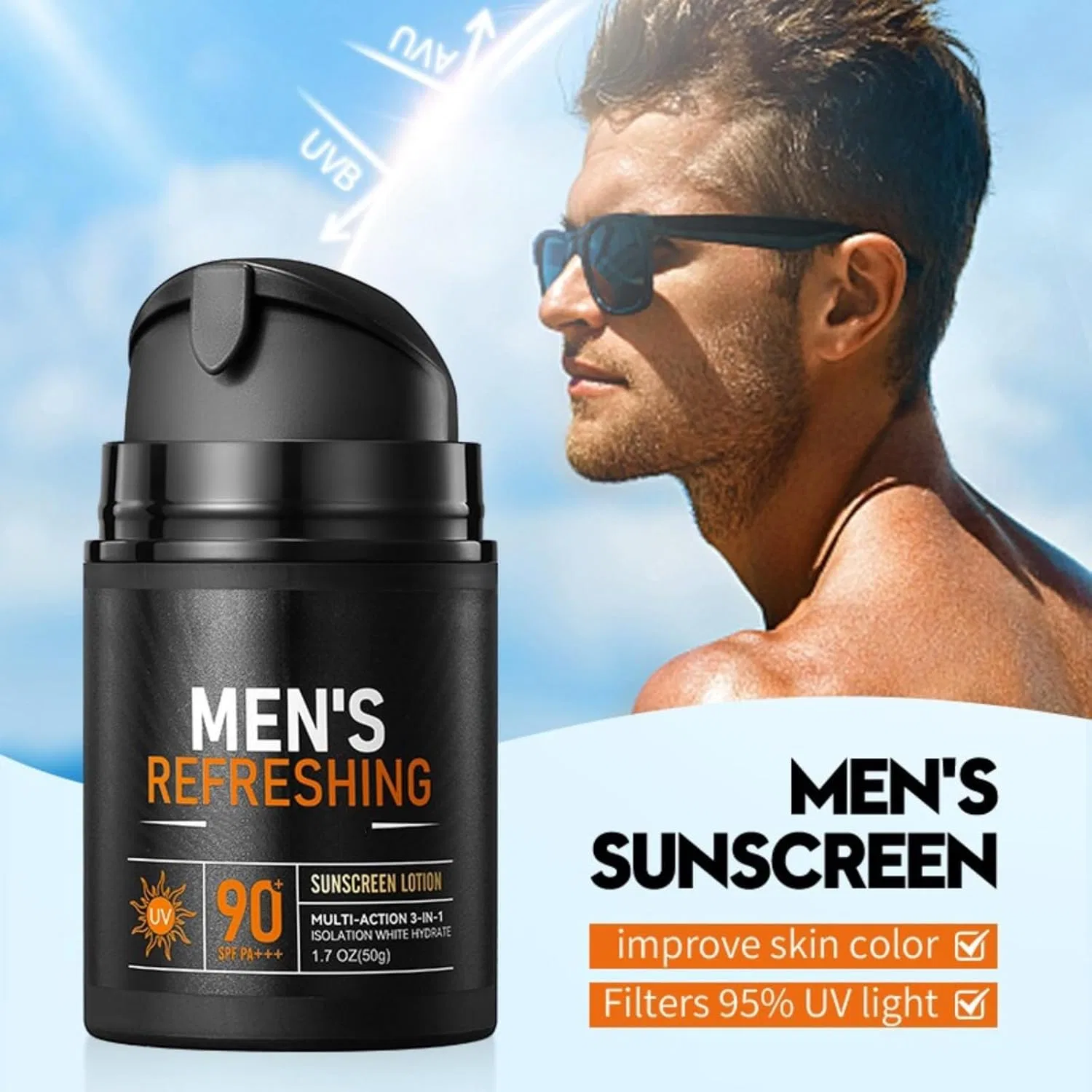 Мужской солнцезащитный крем для лица и тела с SPF 90 Barevel — фото 3