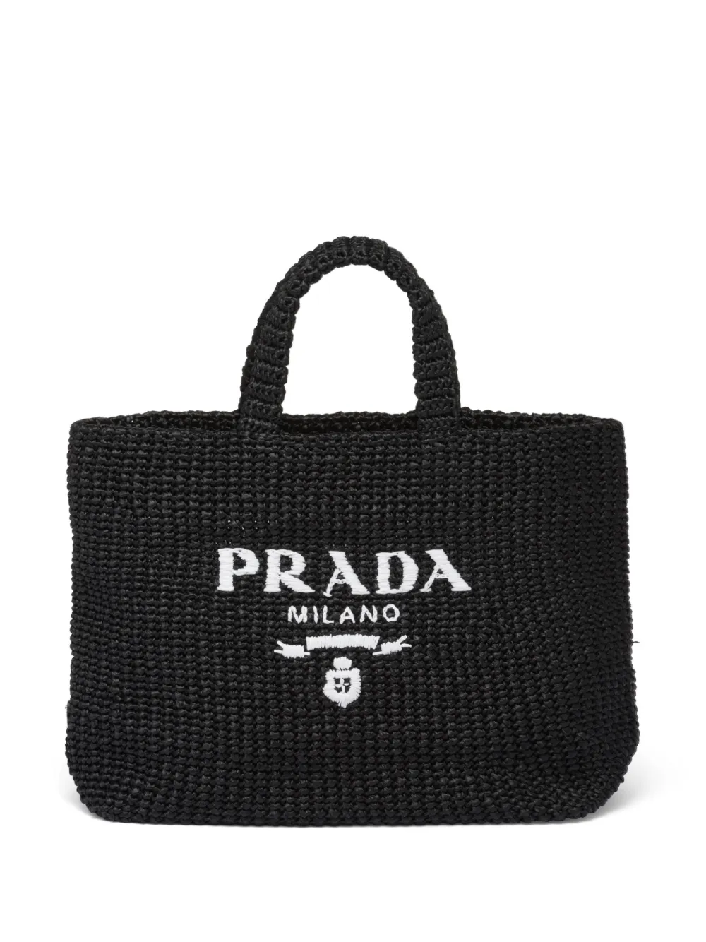 

Сумка-тоут из рафии Prada, черный