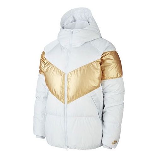 

Куртка men's casual sports hooded with down feather white jacket Nike, белый