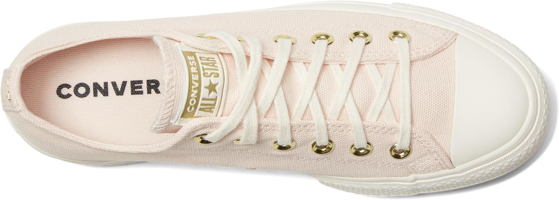 Кроссовки Converse Chuck Taylor All Star Low-Top Lift Platform Sneaker, Pale Petal/Egret/Gold — фото 2