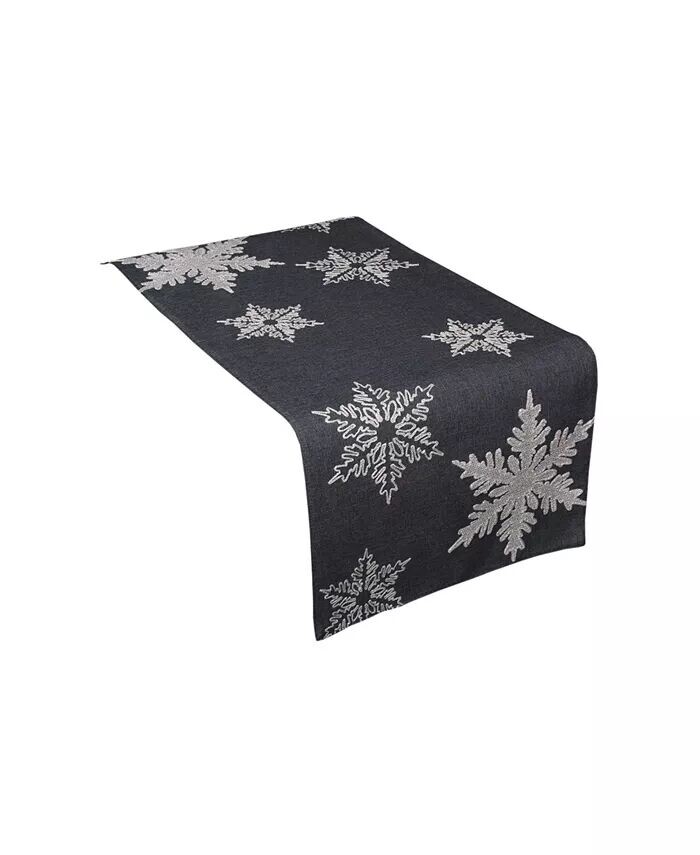 

Рождественская дорожка для стола Glisten, вышитая снежинками, 16 x 36 дюймов Xia Home Fashions, серый