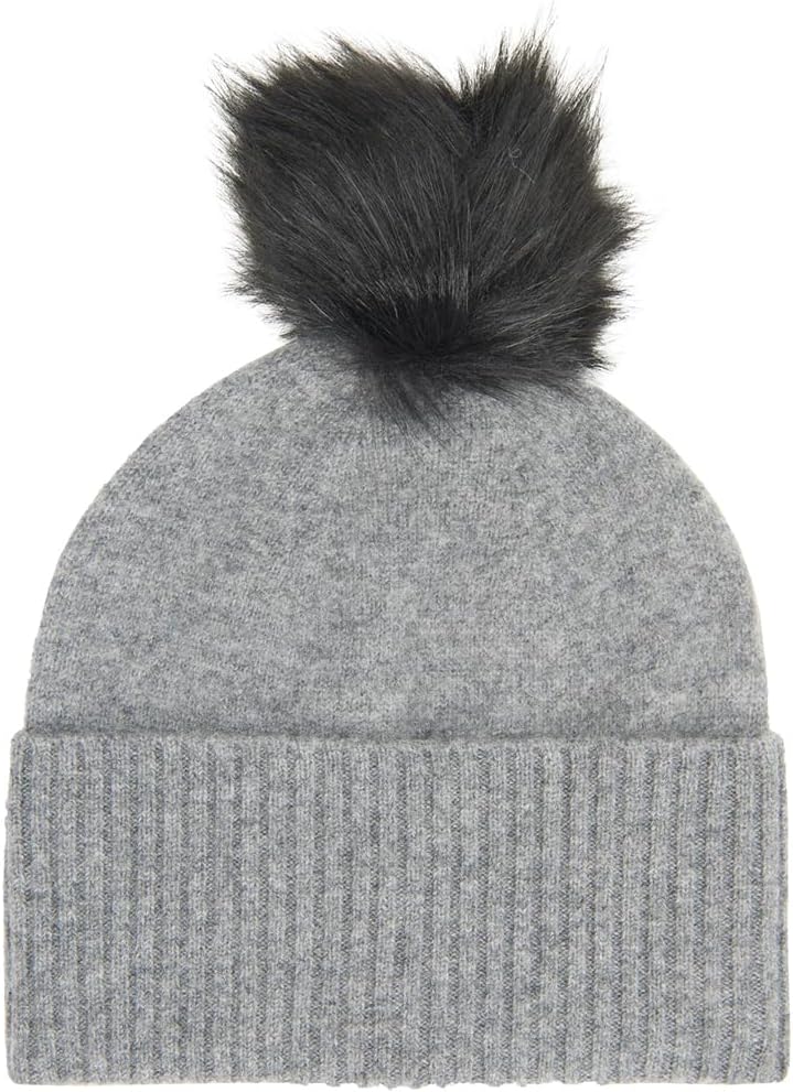 

Женская шапка-бини Frye с искусственным помпоном, повседневная, серая, Heather Grey