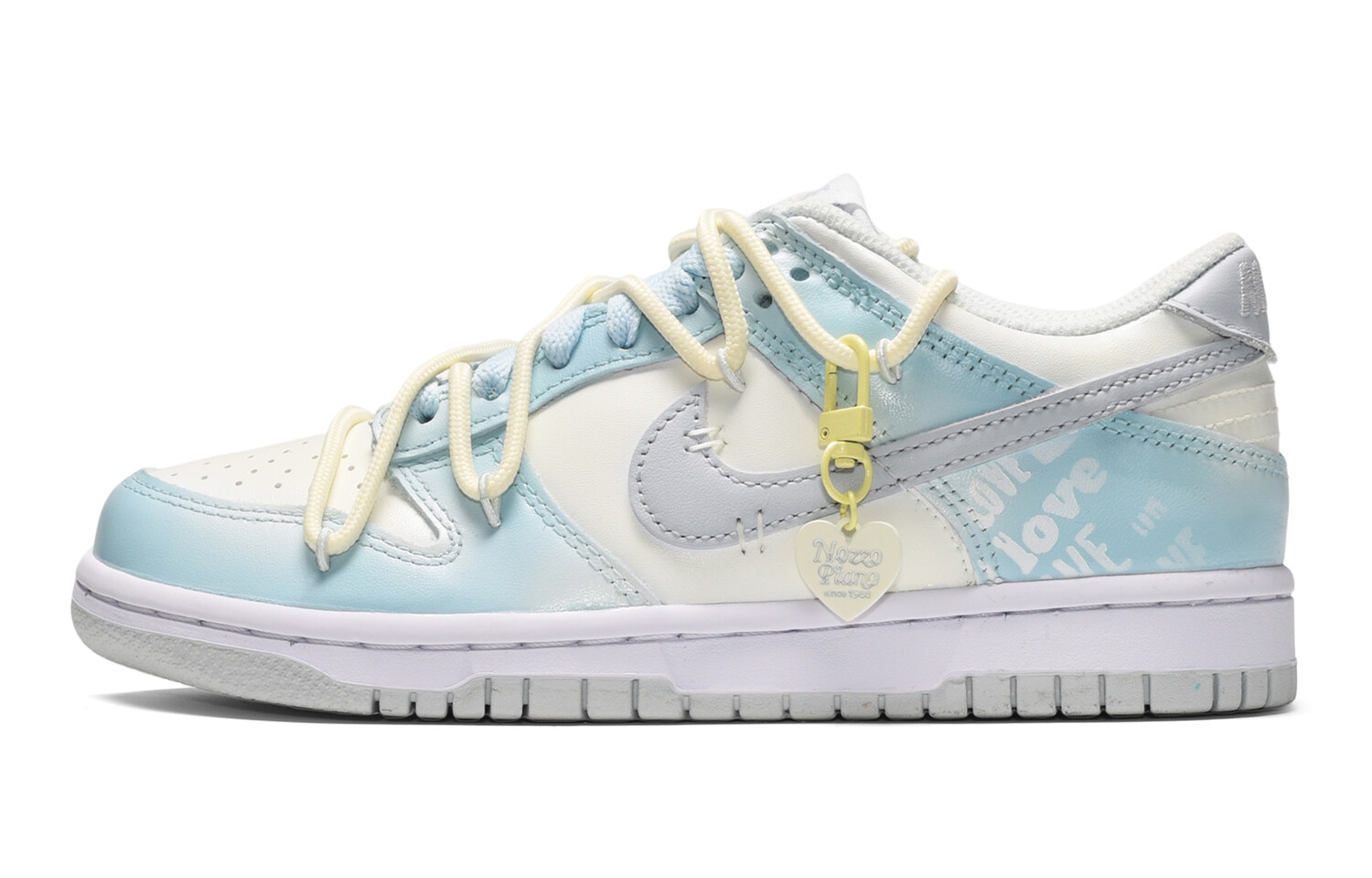 

Кроссовки Nike Dunk Skateboard Shoes Women's Low-Top Beige Blue
