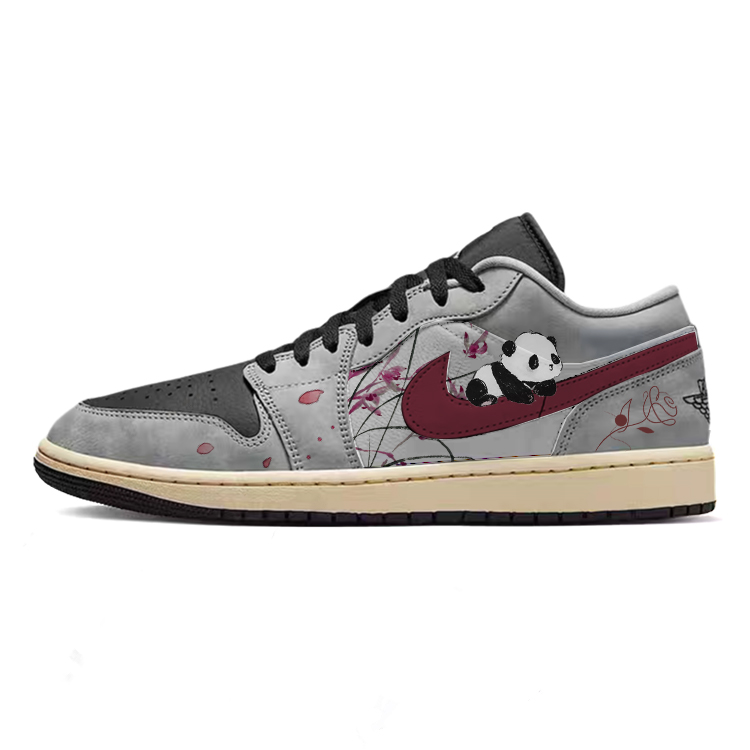 

Jordan Баскетбольные кроссовки Air 1 с амортизацией, износостойкие, дышащие, низкие, винтажные, цвет черный, серый