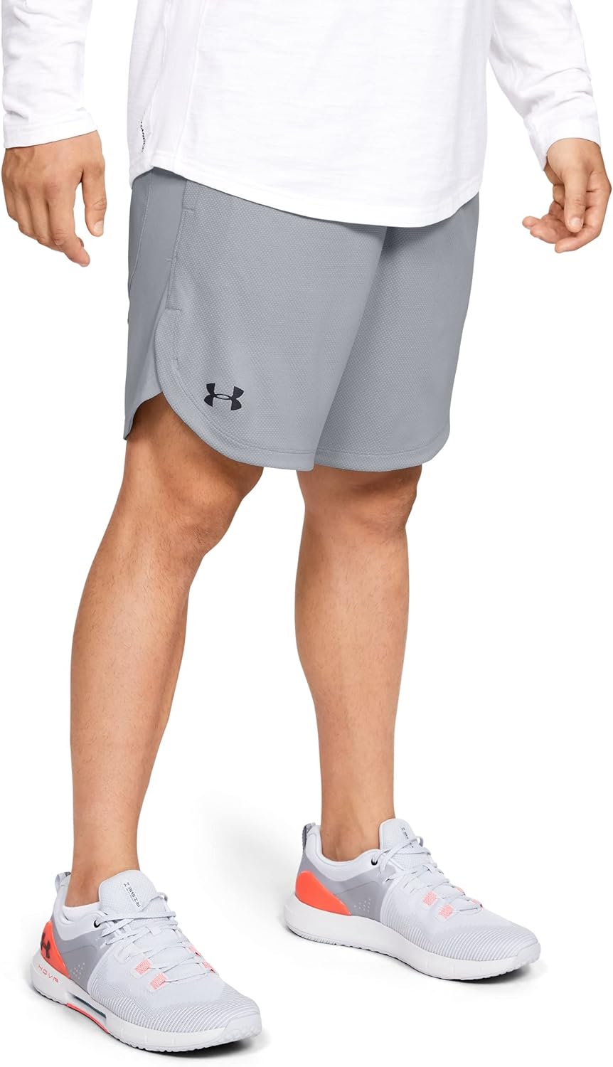 

Under Armour мужские трикотажные шорты для тренировок, Mod Gray (011)/Black