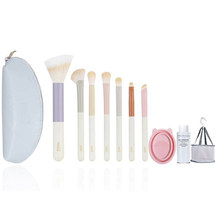 

MSQ 10 шт Morandi Blue мини портативная дорожная кисть для макияжа, мягкая, нежная для кожи, повторяющая контуры кисть