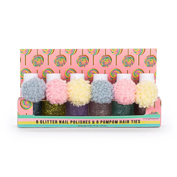 

Детские лаки для ногтей Candies Party Nail Polish Kit Pompom Tri-Coastal, 1 UD
