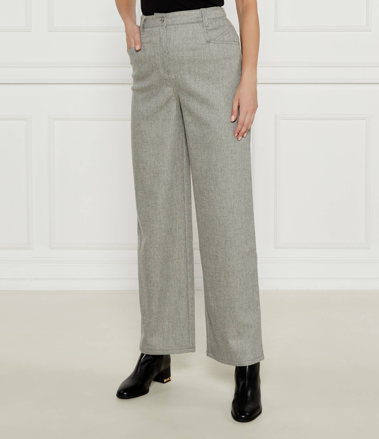 

Брюки BOSS ORANGE Taflana flare fit, серый
