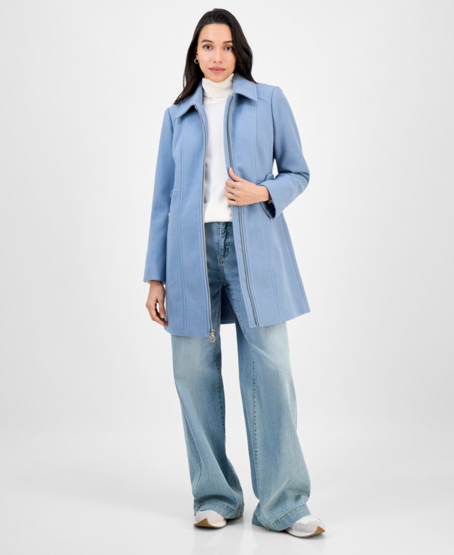 

Женское пальто с воротником и застежкой-молнией спереди Michael Kors, Pastel Blue