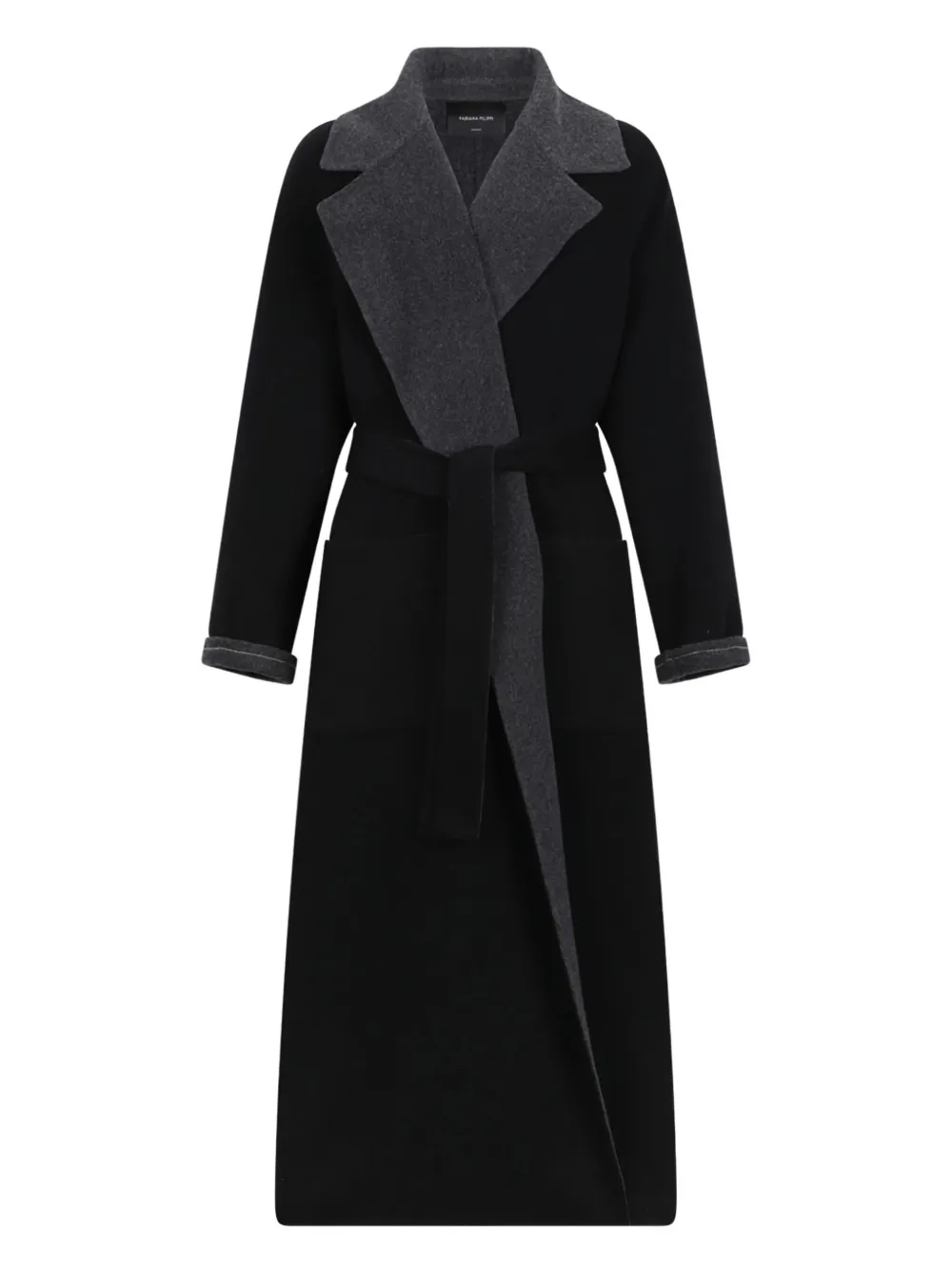 

Пальто с лацканами и поясом Fabiana Filippi, черный